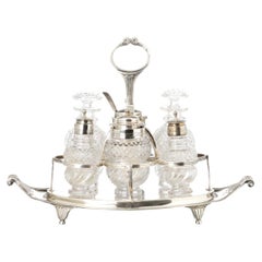 Silver - English cruet set, George III style, in silver - 18th century
