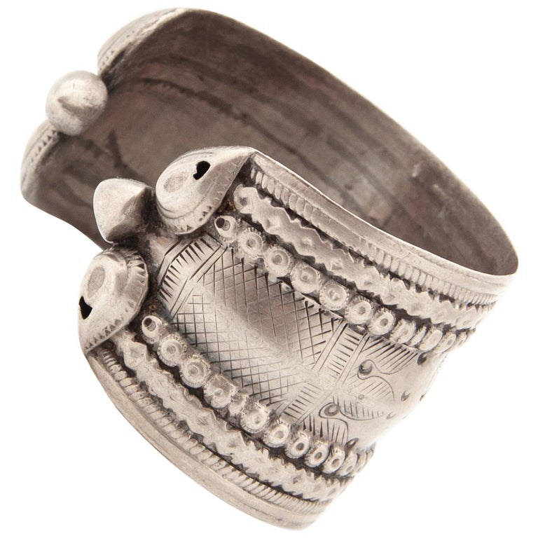 Tribal Afghani Wide Cuff Bangles for Women – Handcrafted Engraved Cuff Set main image 1