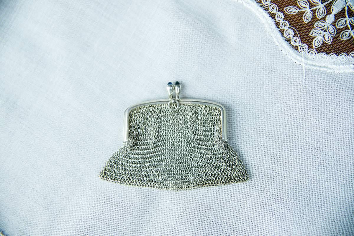 Silver, Evening Purse with a Change Purse, circa 1920 For Sale 8