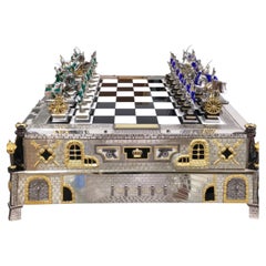 Silver Fabergé Style Chess Napoleon & the Campaign of 1812”-Handcrafted To Order