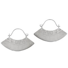 Silver Fan Earrings by Allison Bryan