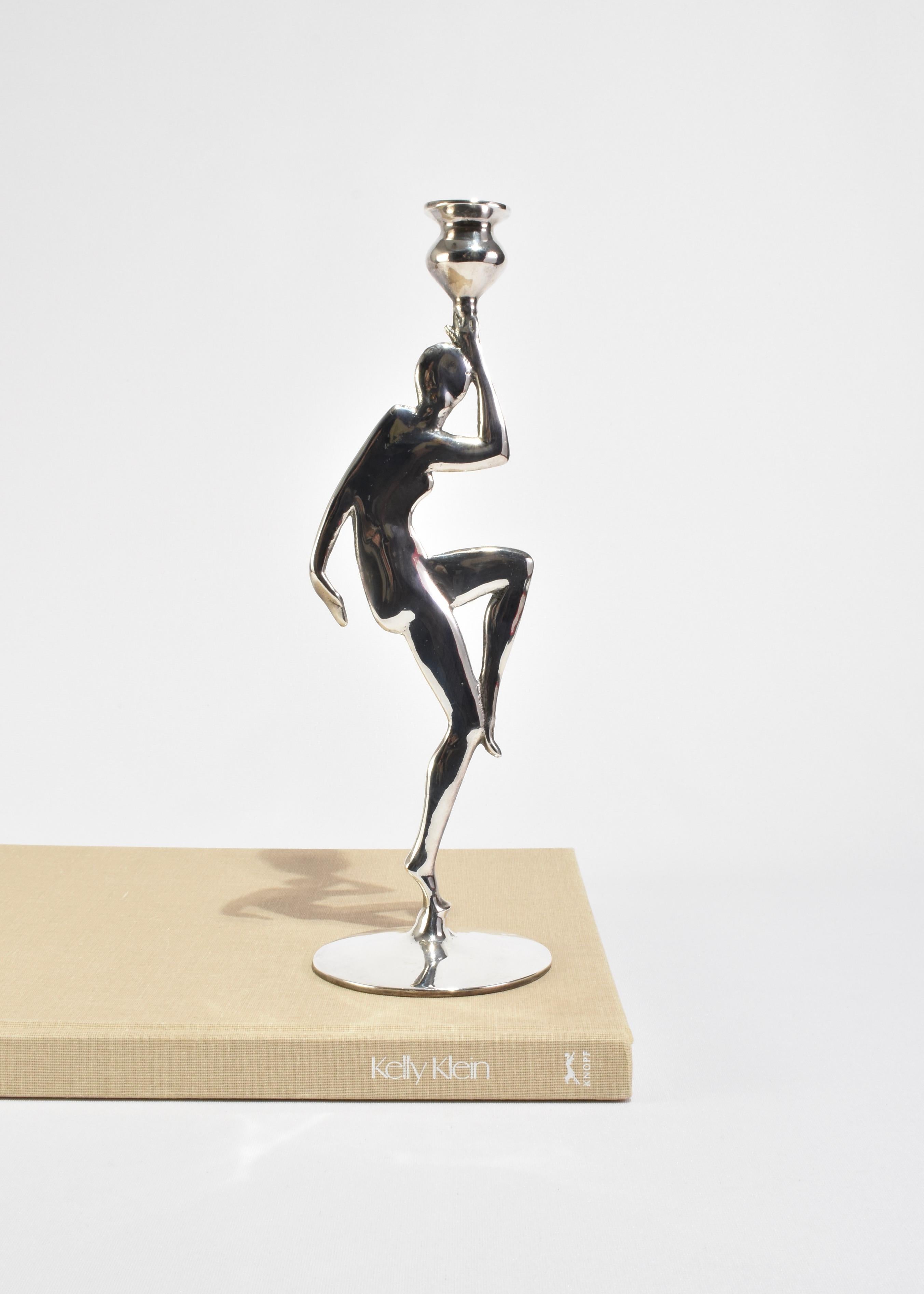 Placcato argento Portacandele figurati in argento in vendita
