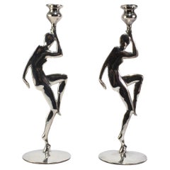 Silver Figural Candleholders