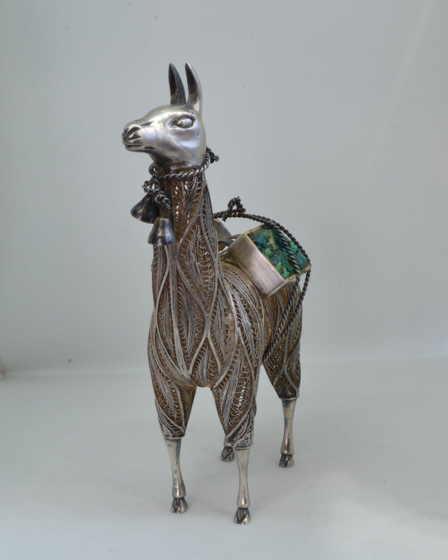 Silver filigree Llama Ornament - Silver 6