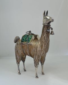 Silver filigree Llama Ornament - Silver