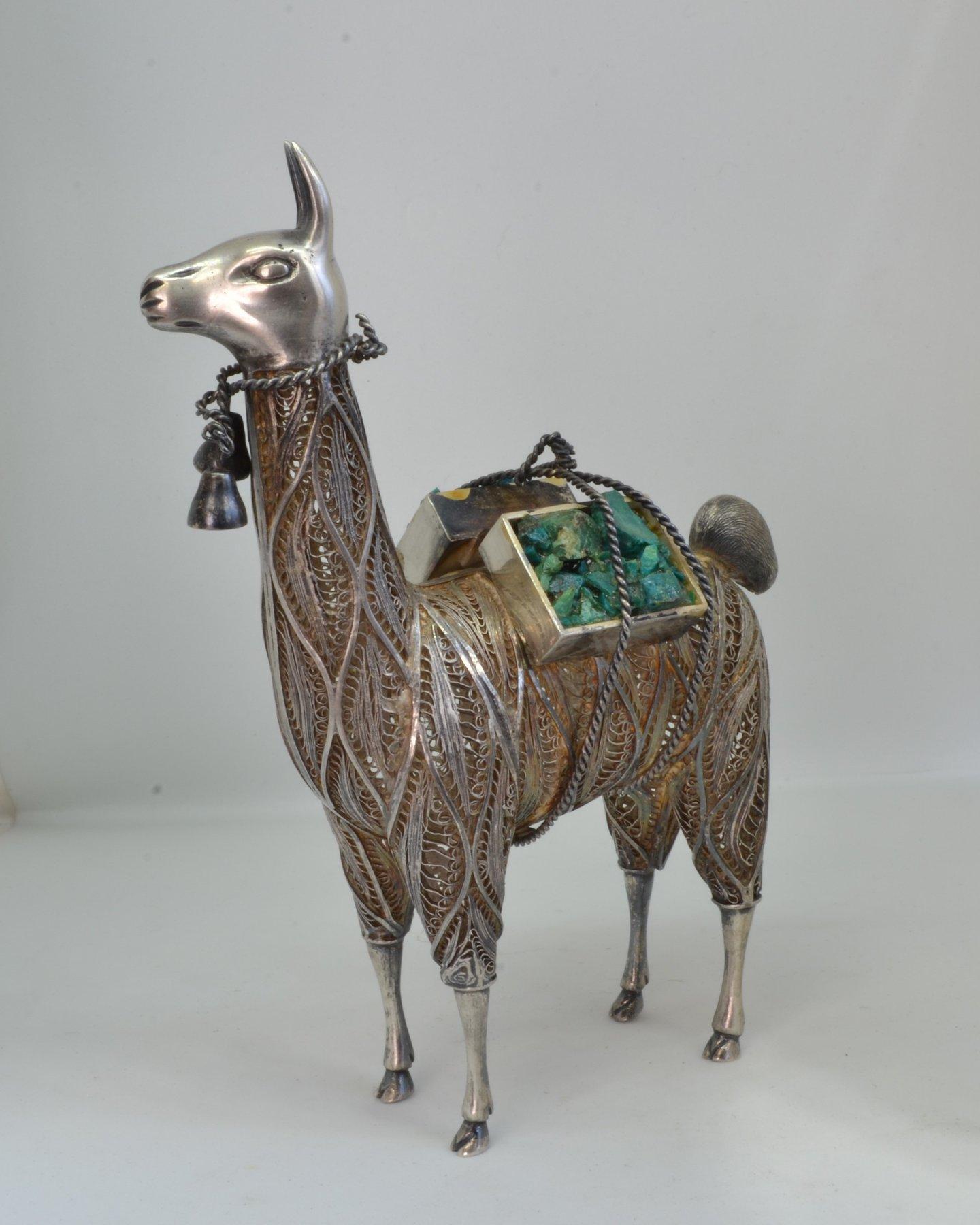 Silver filigree Llama Ornament - Silver In Good Condition In 徳島市, JP