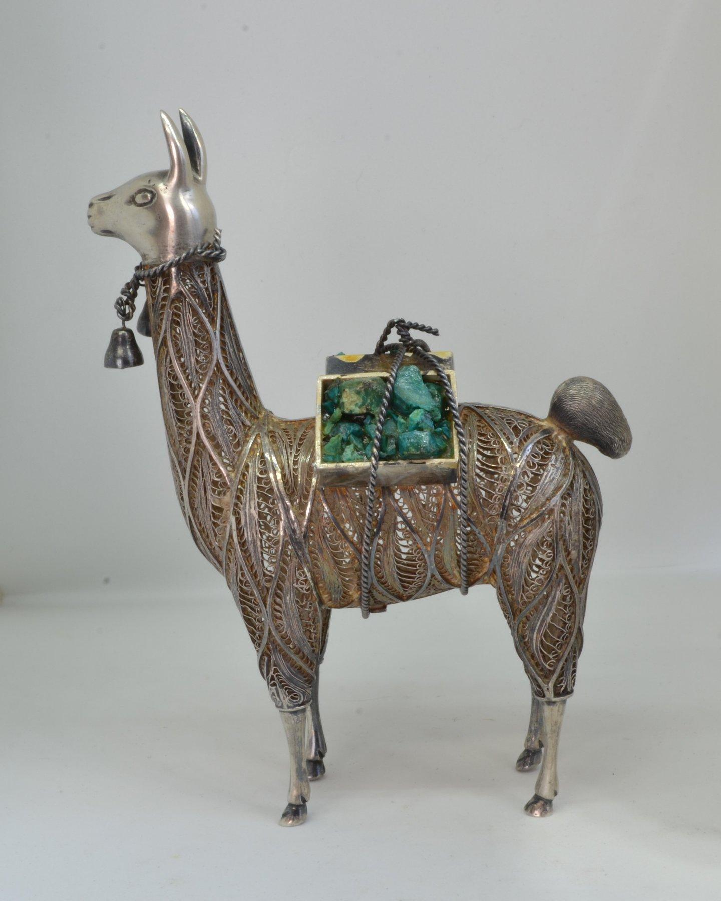 Silver filigree Llama Ornament - Silver 3
