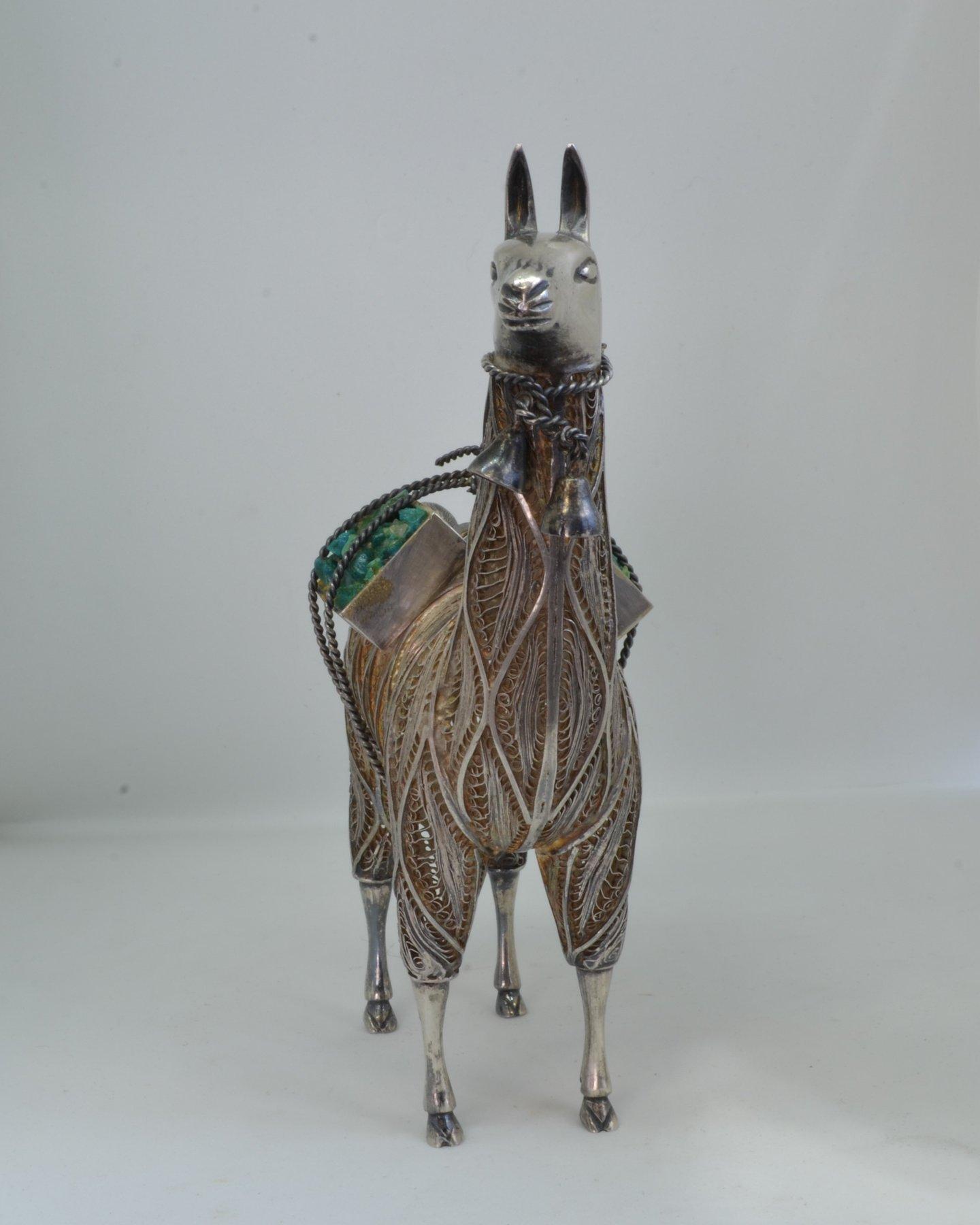 Silver filigree Llama Ornament - Silver 5