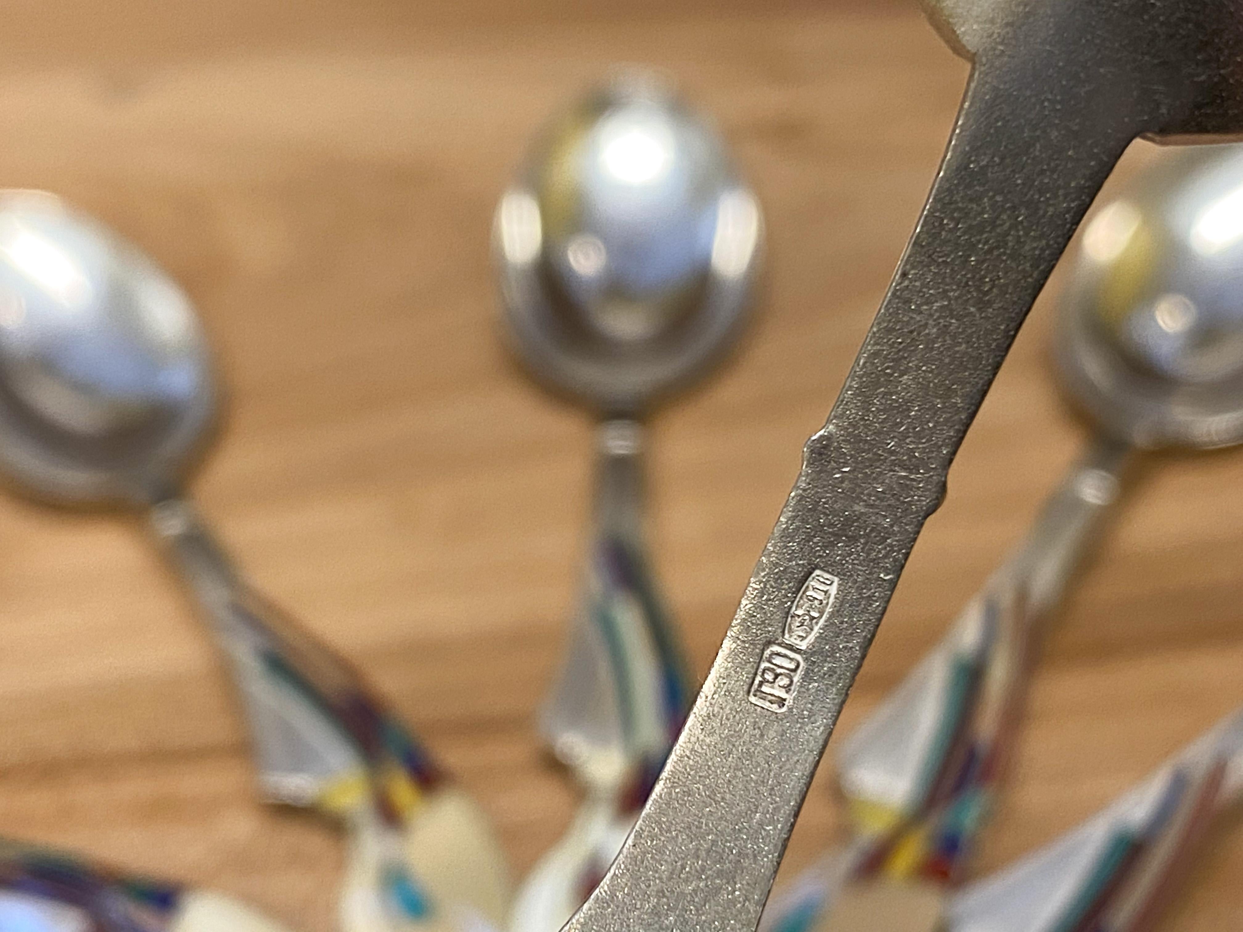 Silver, Fine and Rare Soviet Silver Spoons In Good Condition In Orimattila, FI