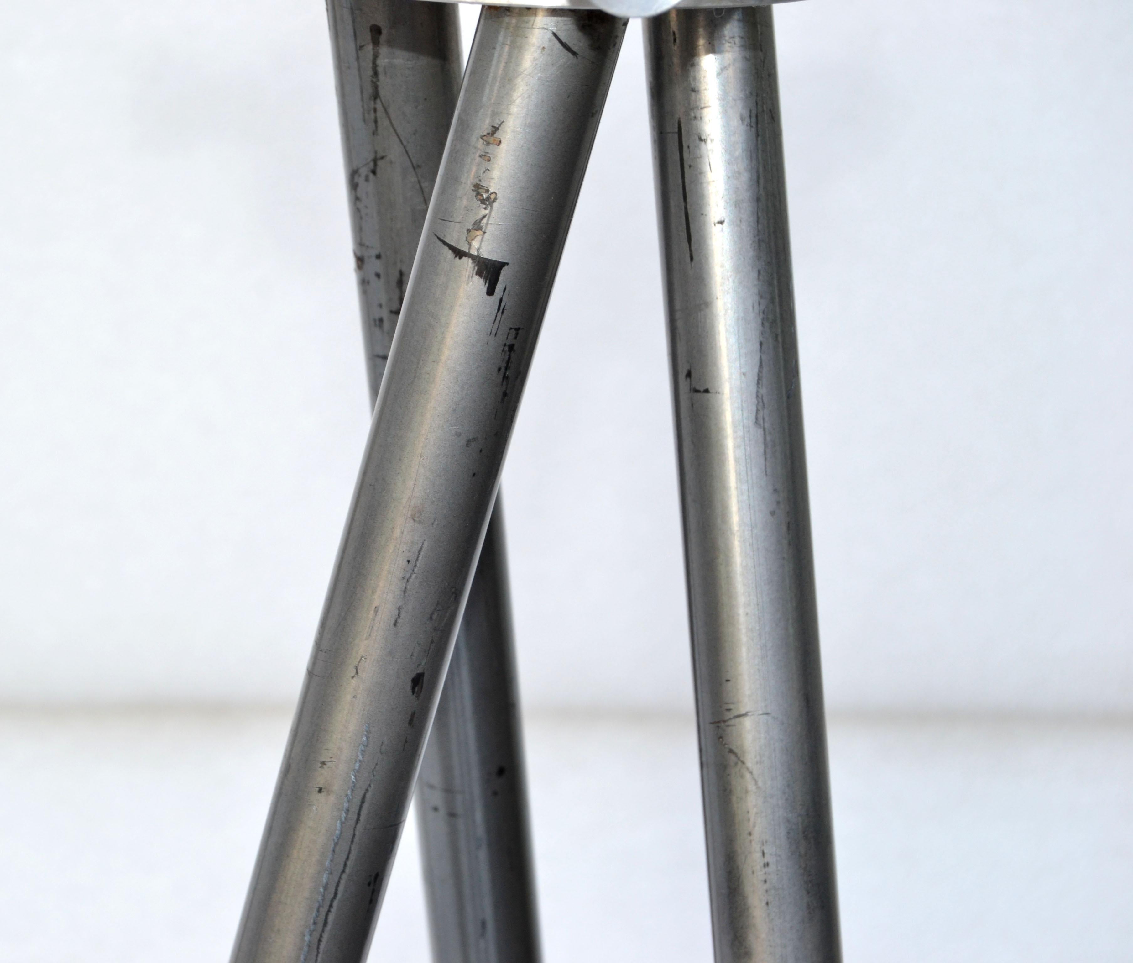 Silver Finish Tripod Coat Stand Hat Rack Space Age Mid-Century Modern, 1970 For Sale 5