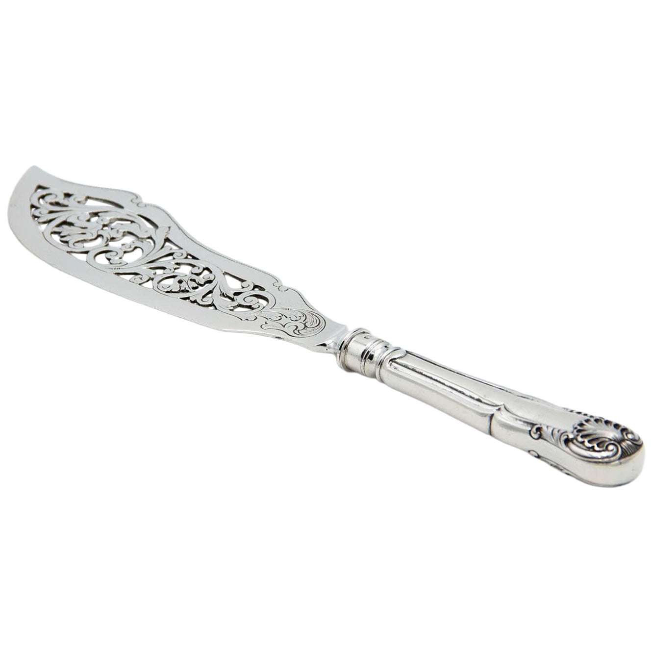 Silver fish knife with cutouts