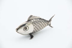 Silver fish-shaped toothpick holder
