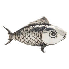 Silver fish-shaped toothpick holder