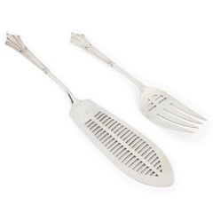 Silver Fish Slice and Fork by Goldsmiths & Silversmiths Co Ltd.