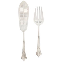 Silver Fish Slice and Fork by Goldsmiths & Silversmiths Co Ltd.