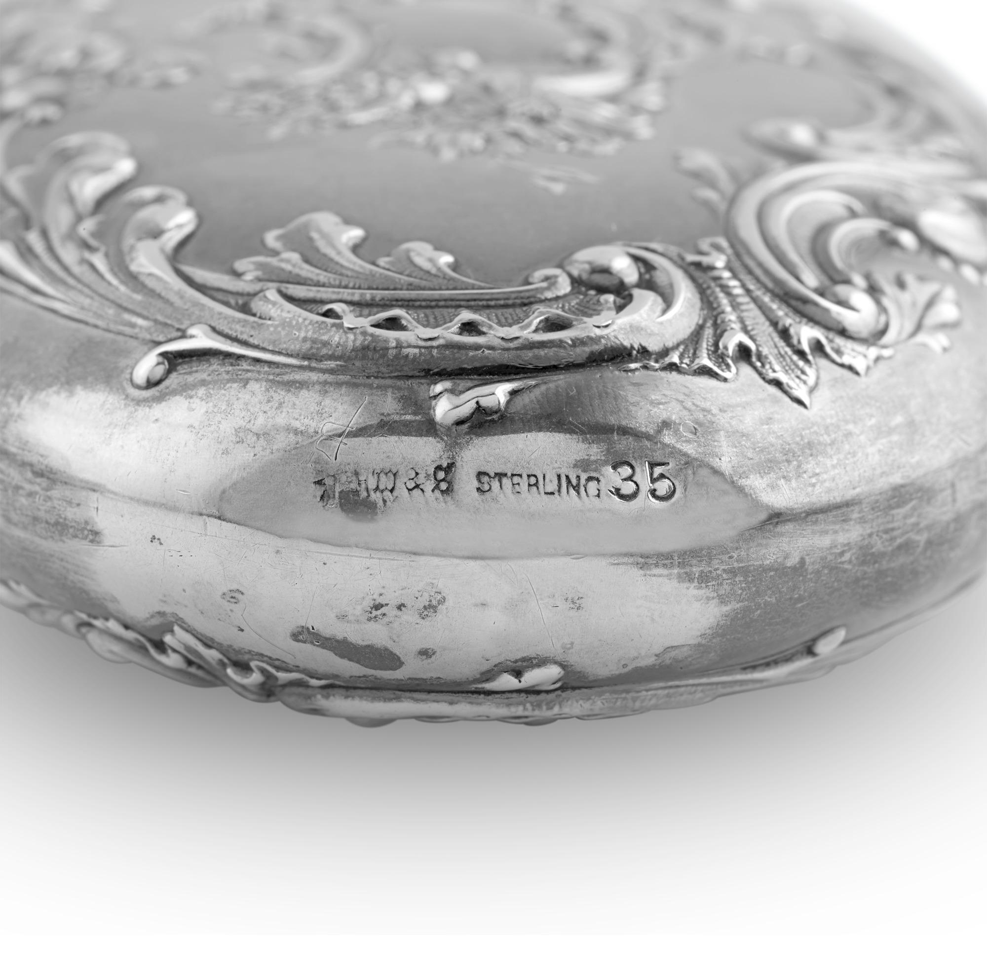 Art Nouveau Silver Flask by R. Wallace & Sons