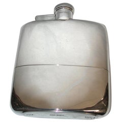 Silver Flask with Integral Cup, Dated 1932, Made In Sheffield James Dixon & Sons