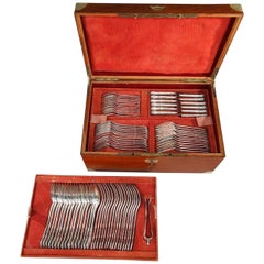 Silver Flatware Service by Edmond Jamet, Paris