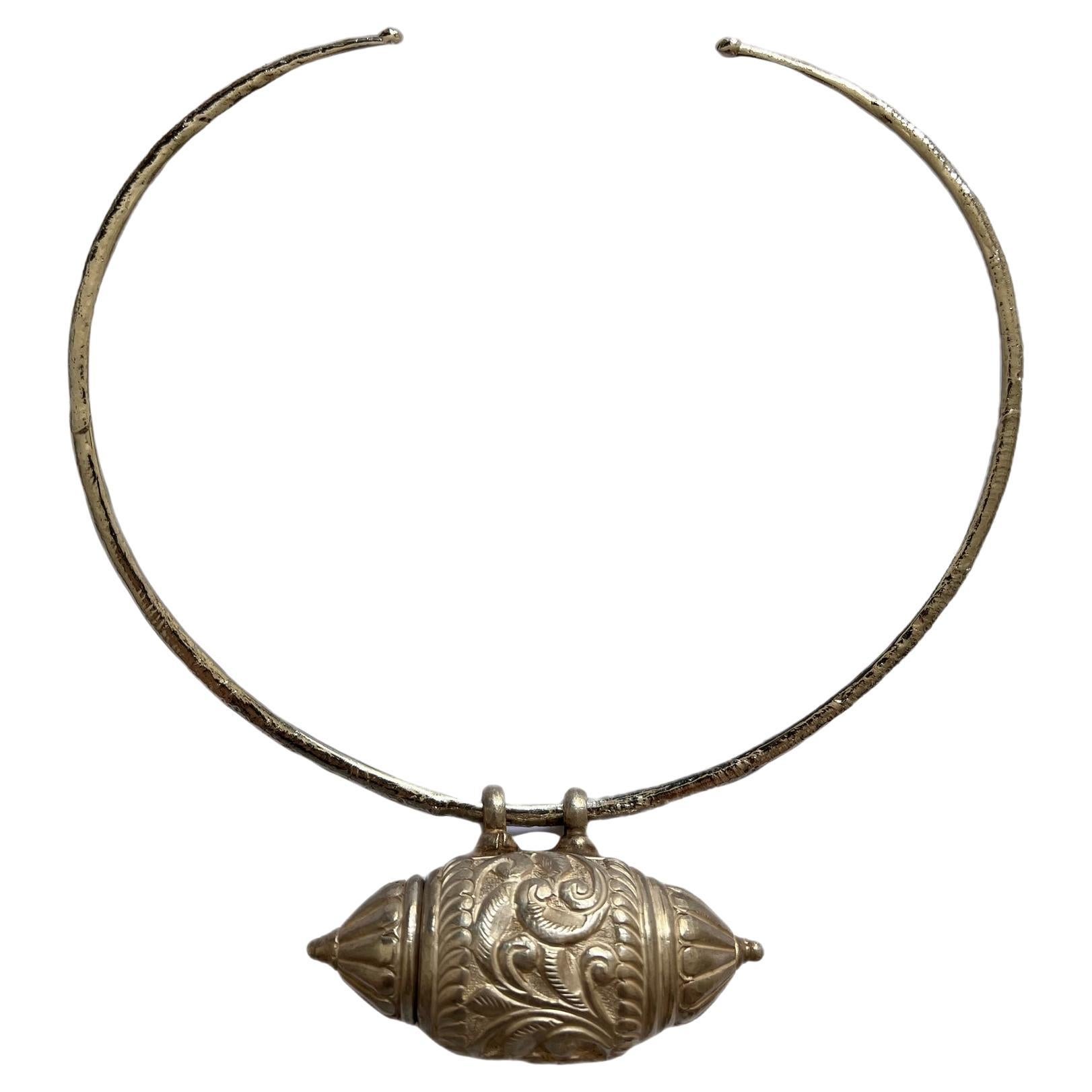 Silver Floral Capsule Chocker Necklace