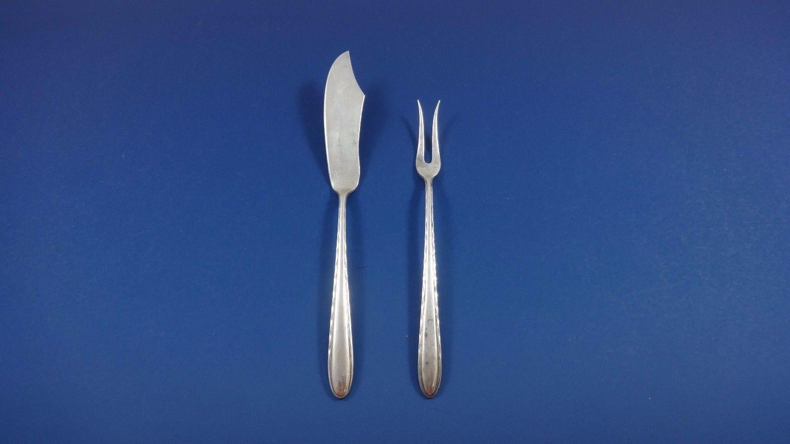 Flutes d'argento by Towle Set di posate in argento per 12 persone 76 pezzi in vendita 2