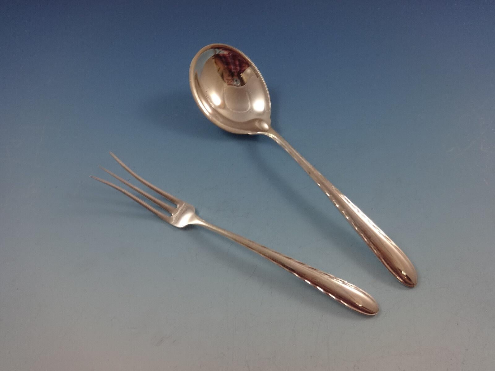 Flutes d'argento by Towle Set di posate in argento sterling per 8 persone 54 pezzi In condizioni ottime in vendita a Big Bend, WI