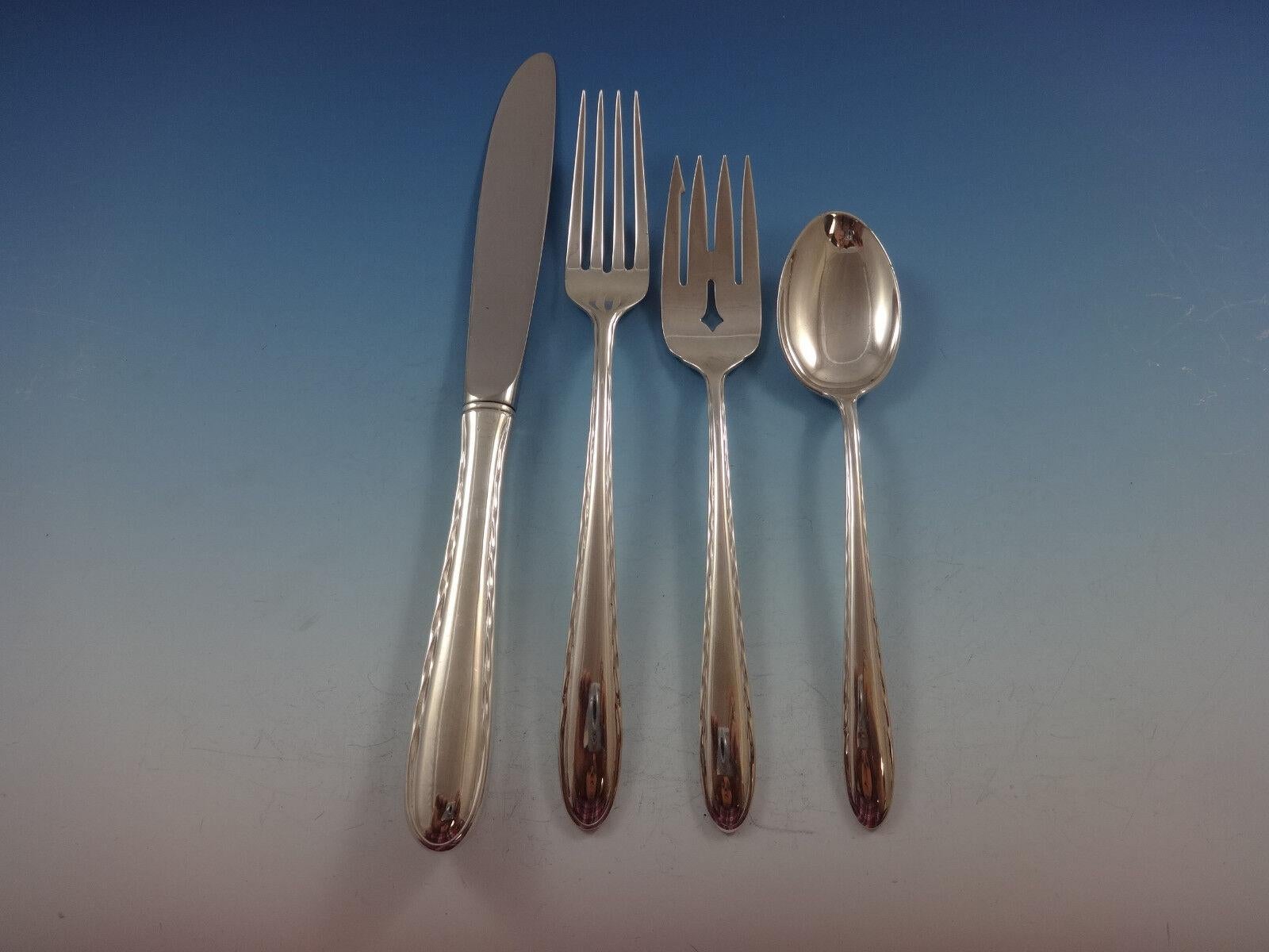 Flutes d'argento by Towle Set di posate in argento sterling per 8 persone 54 pezzi in vendita 3