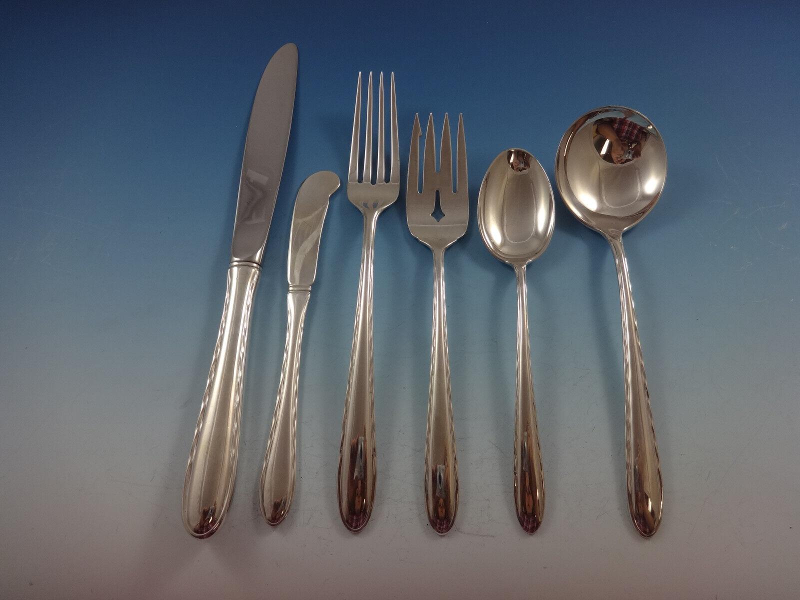 Flutes d'argento by Towle Set di posate in argento sterling per 8 persone 54 pezzi in vendita 4