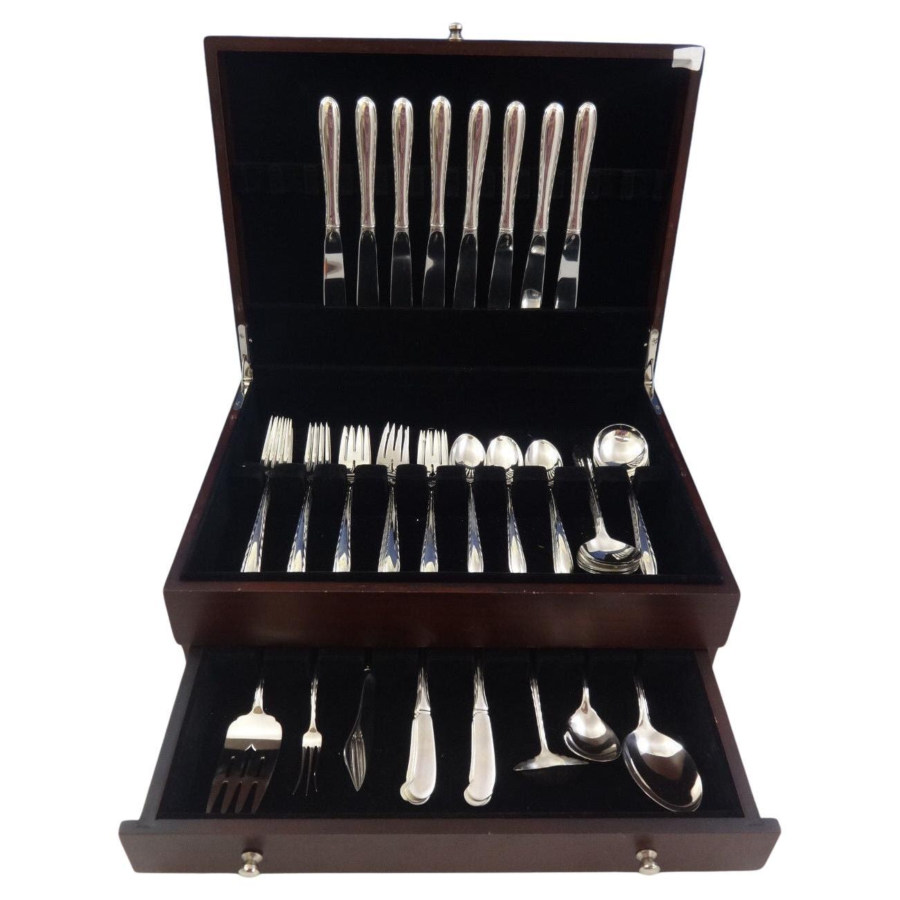 Juego de Cubiertos de Plata de Ley Flutes by Towle Para 8 Servicio 54 Piezas
