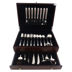 Juego de Cubiertos de Plata de Ley Flutes by Towle Para 8 Servicio 54 Piezas