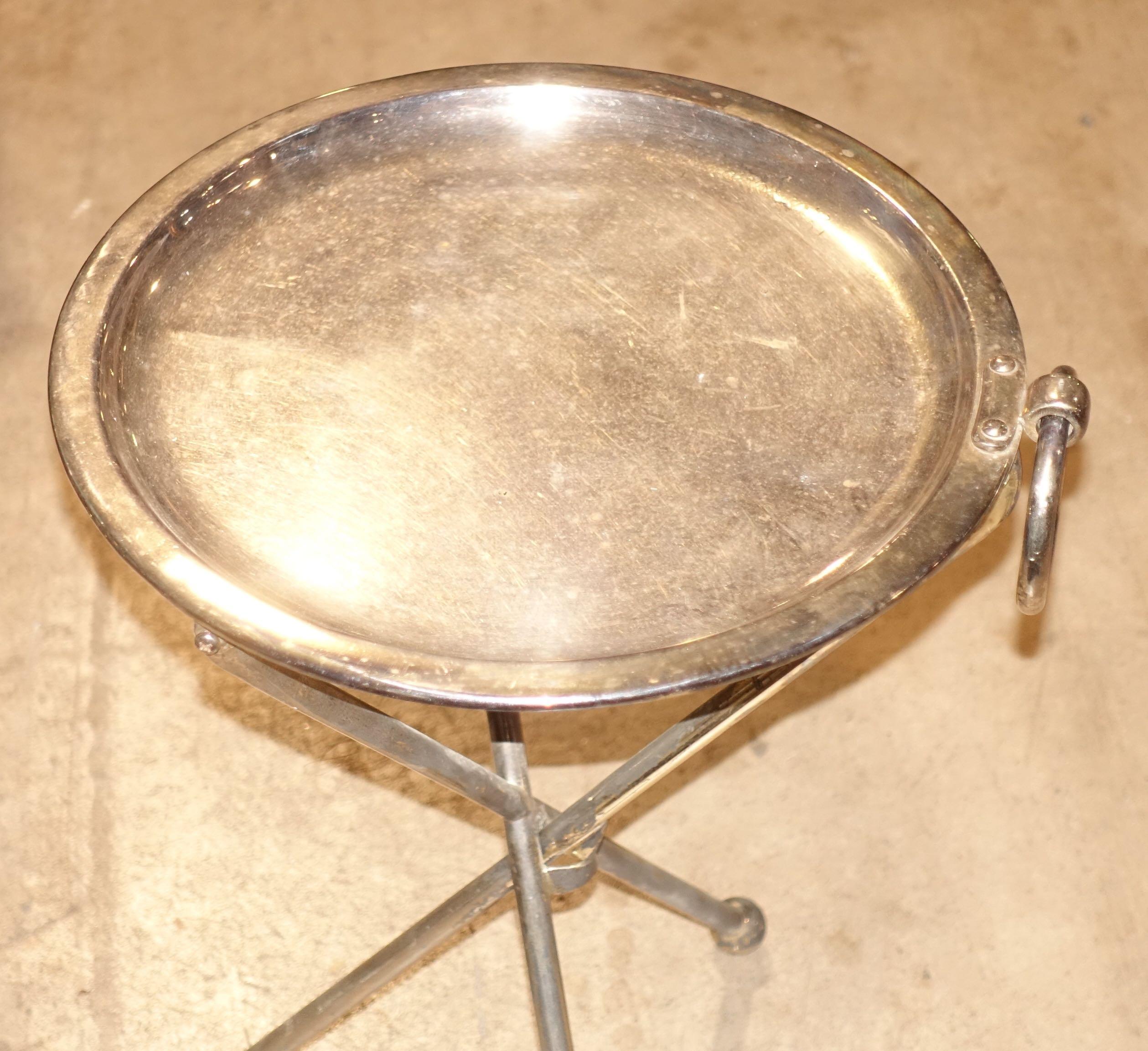 Silver Folding Cocktail Table, Spain, Midcentury In Good Condition In New York, NY