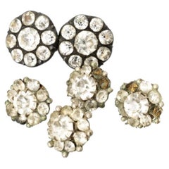 Silver - Four buttons and cufflink; in silver - 18th century