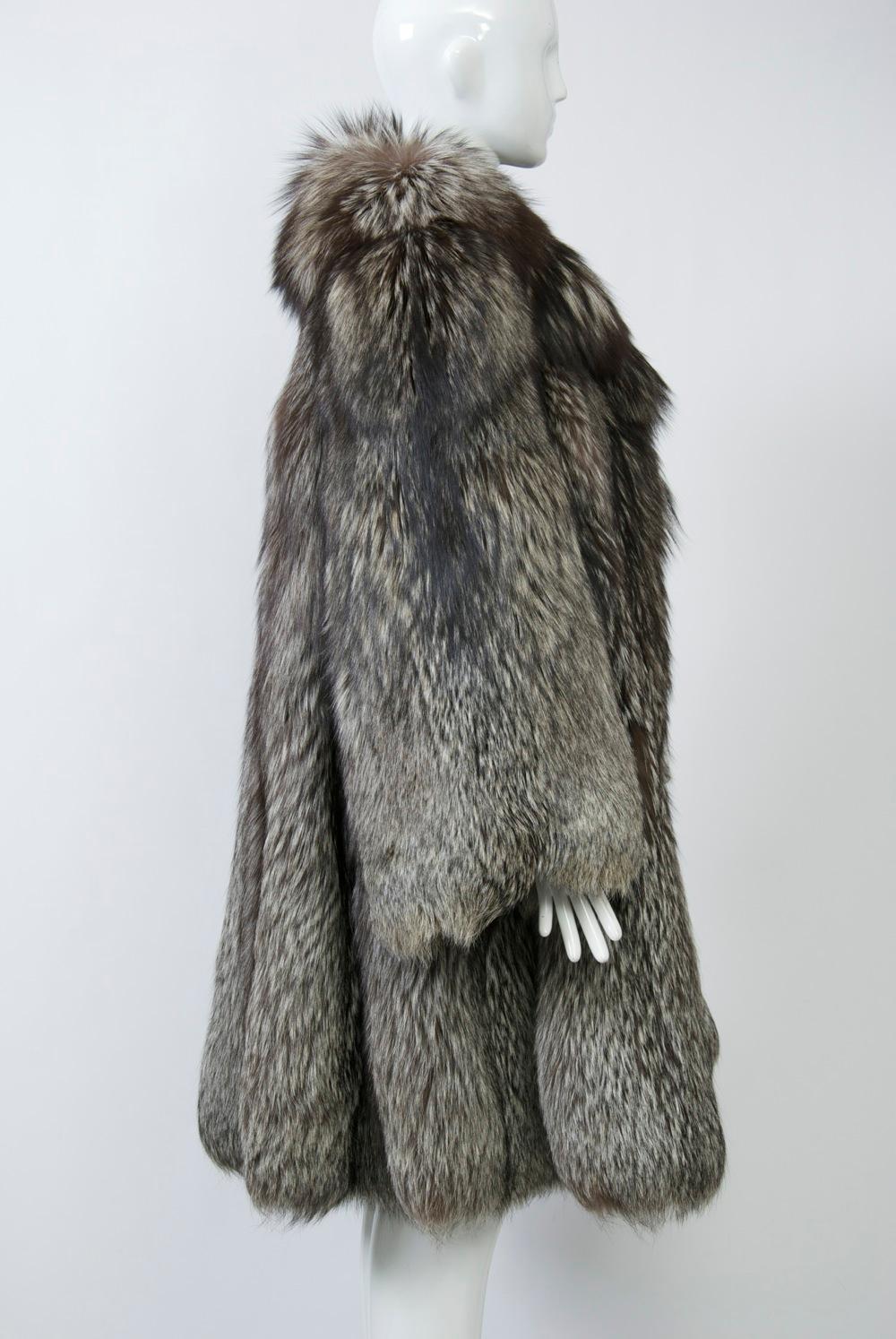 Silver Fox Coat In Excellent Condition For Sale In Alford, MA