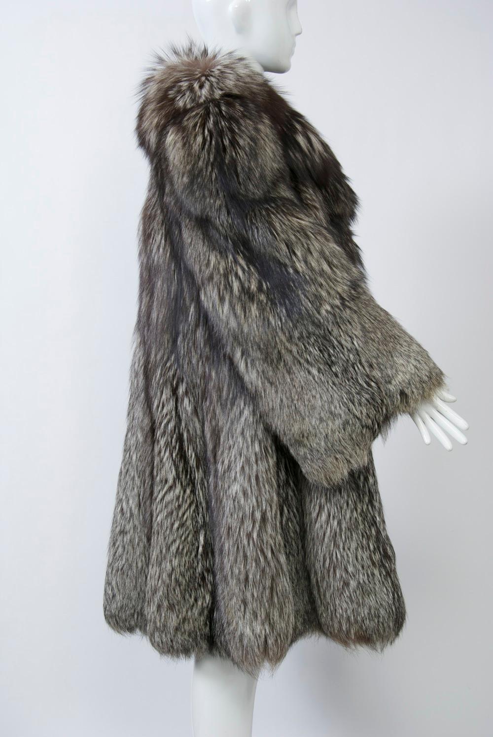 Women's Silver Fox Coat For Sale
