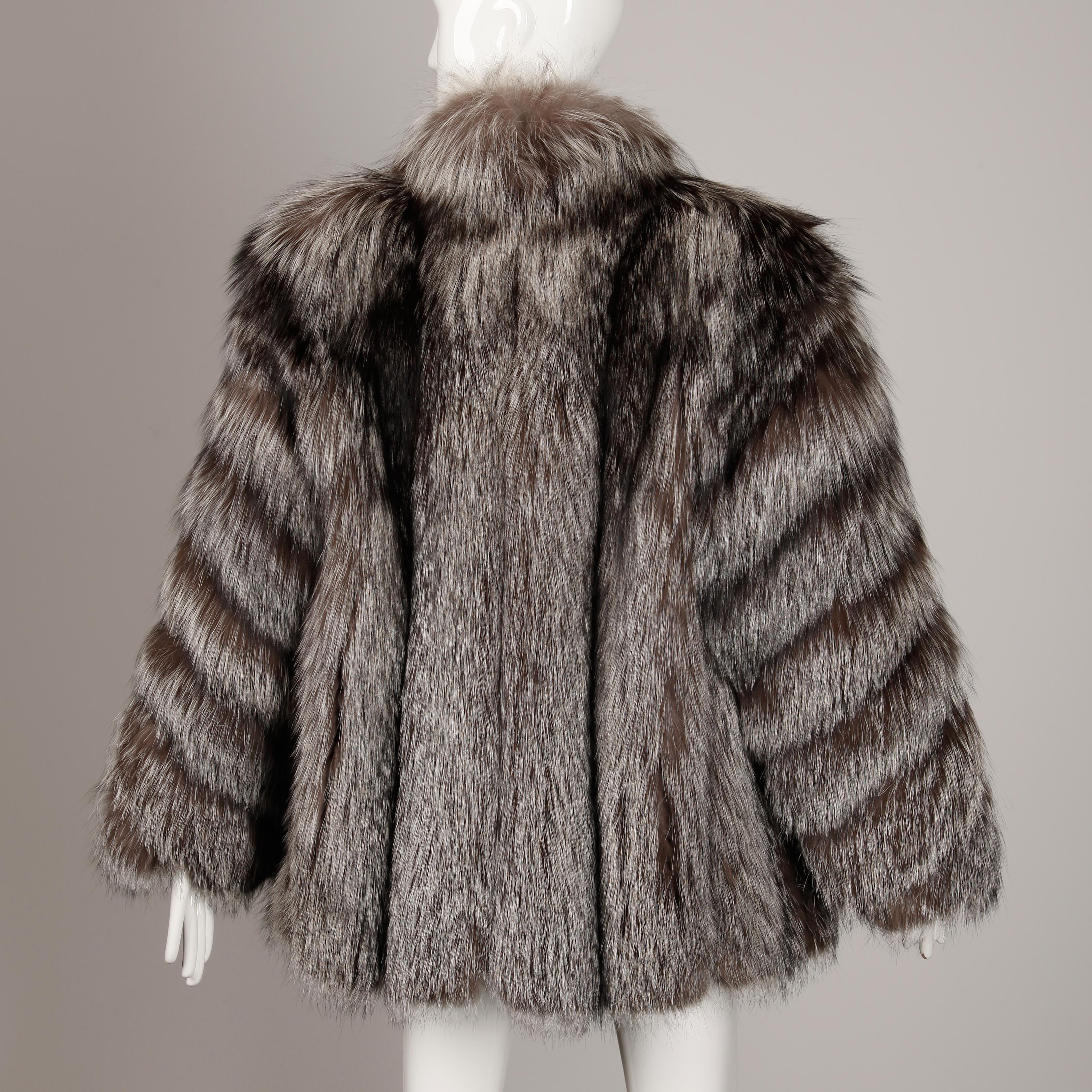 vintage silver fox fur jacket