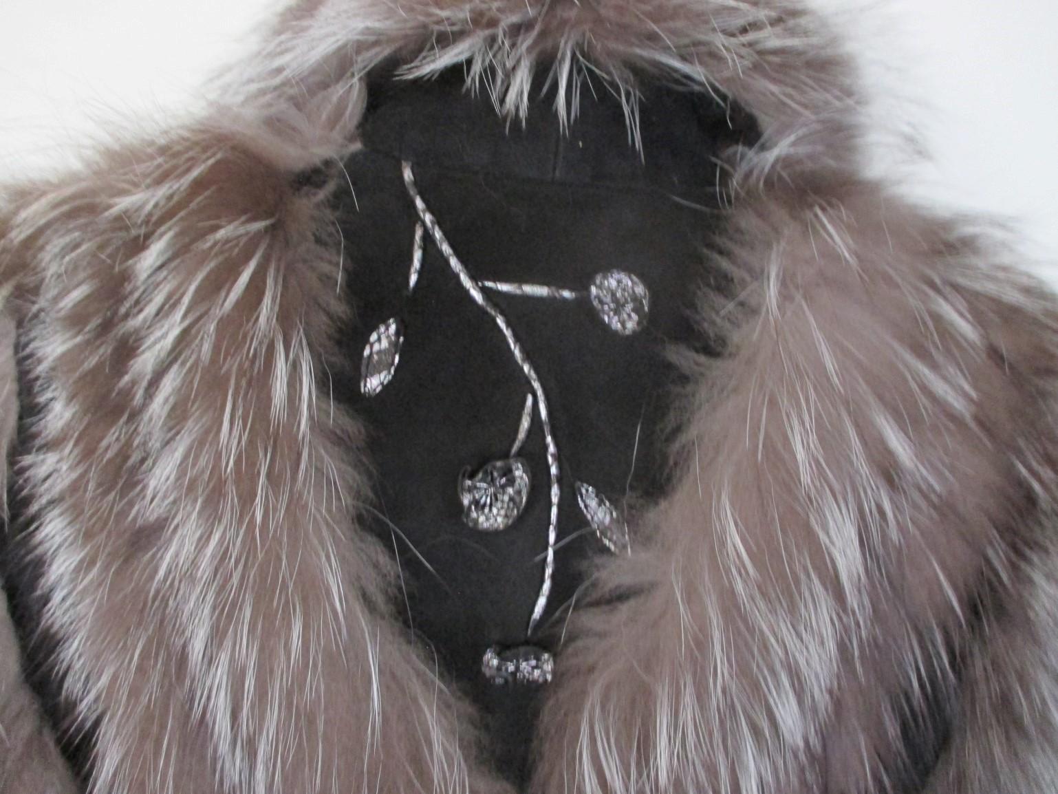 Silver Fox Fur Jacket  For Sale 1