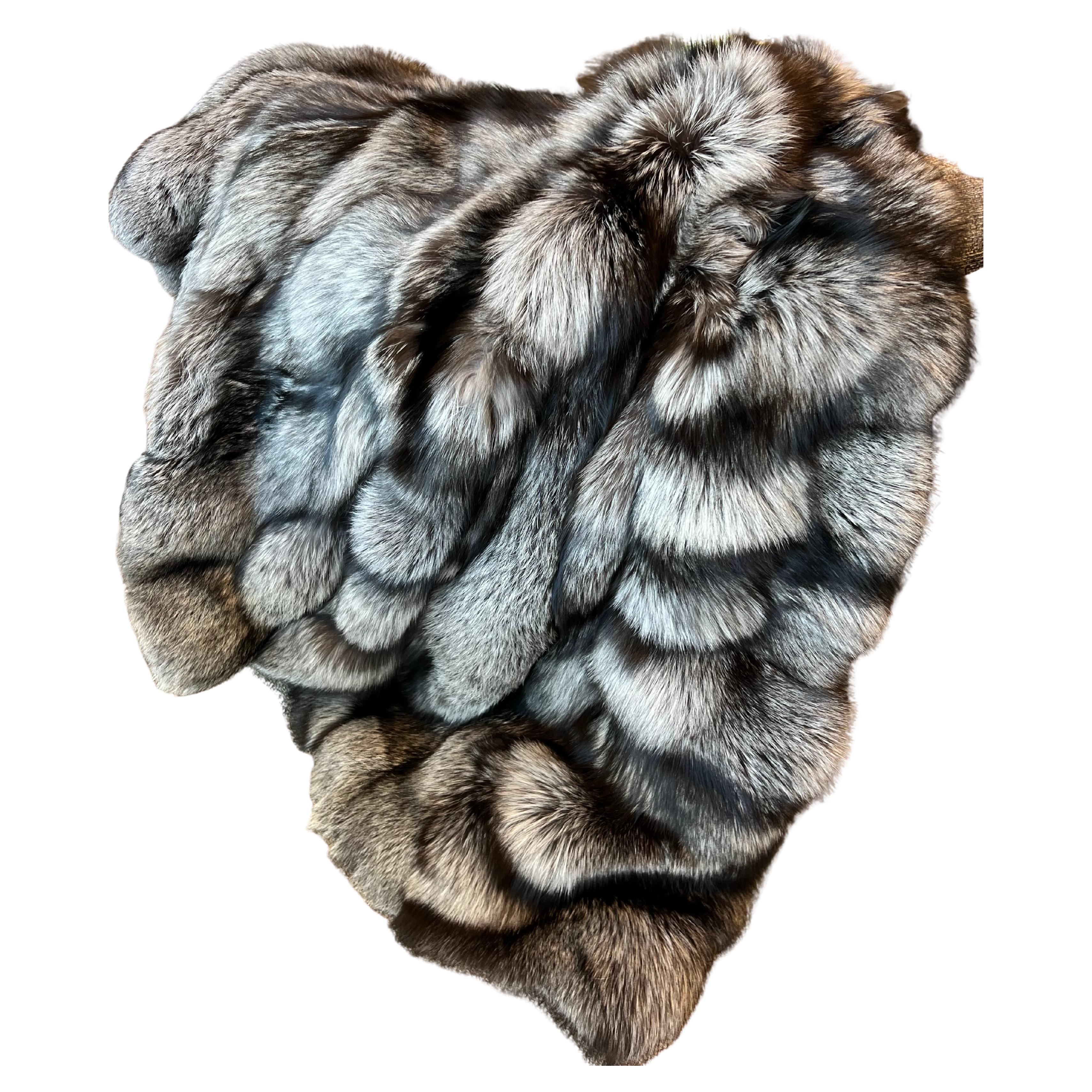 Silver Fox Fur Throw - 4 For Sale on 1stDibs