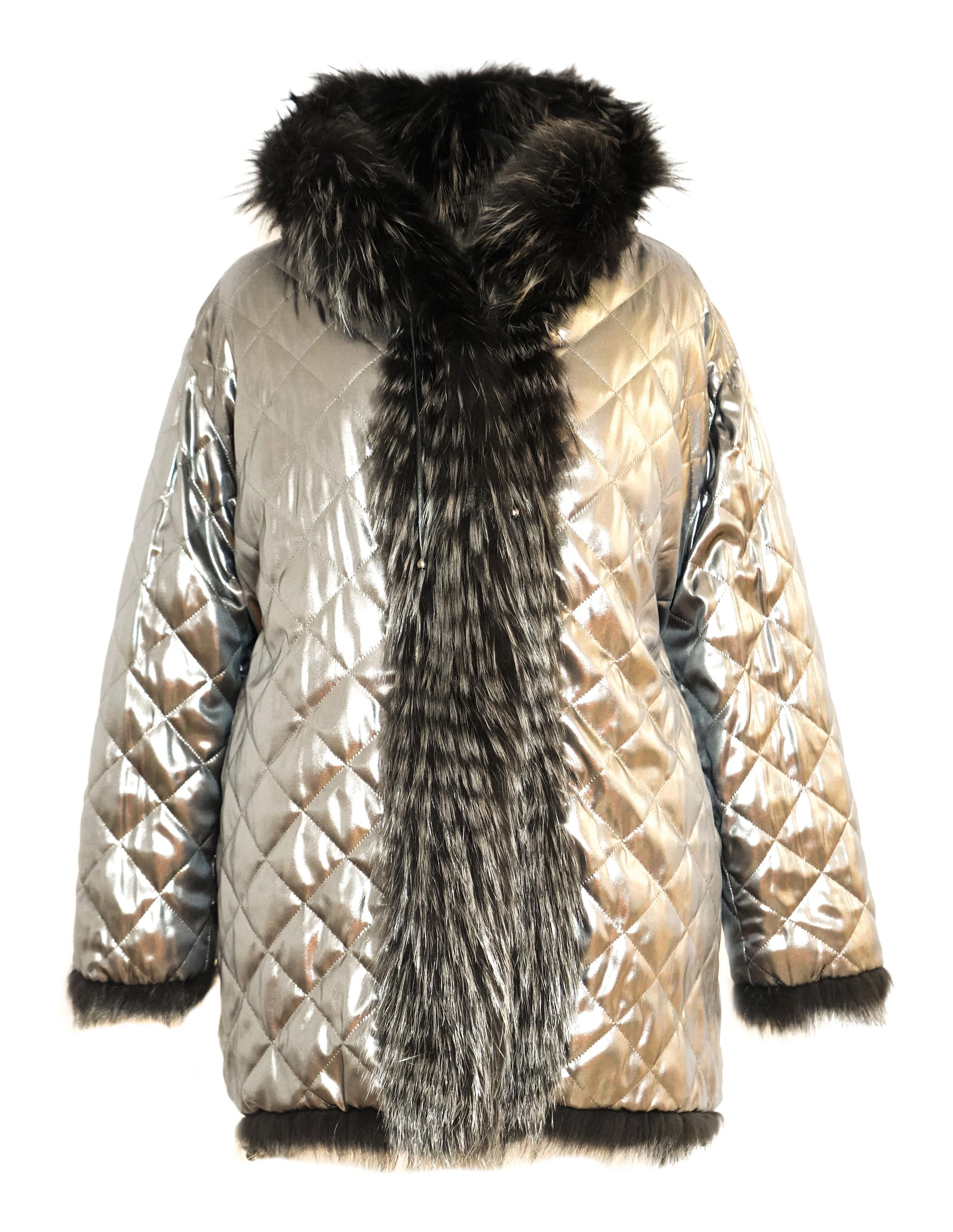 Helen Yarmak Silver Fox Jacket In New Condition For Sale In New York, NY