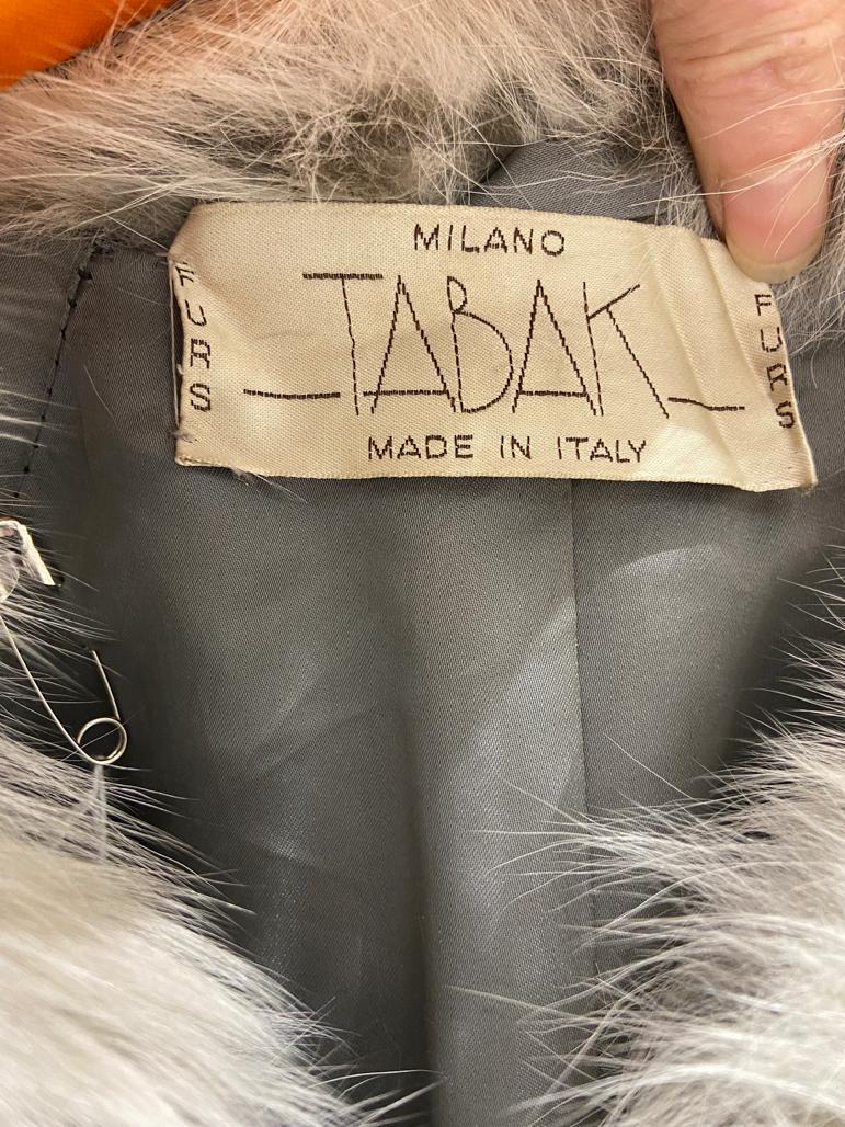 Giacca in volpe argentata con maniche ampie TABAK in vendita 3