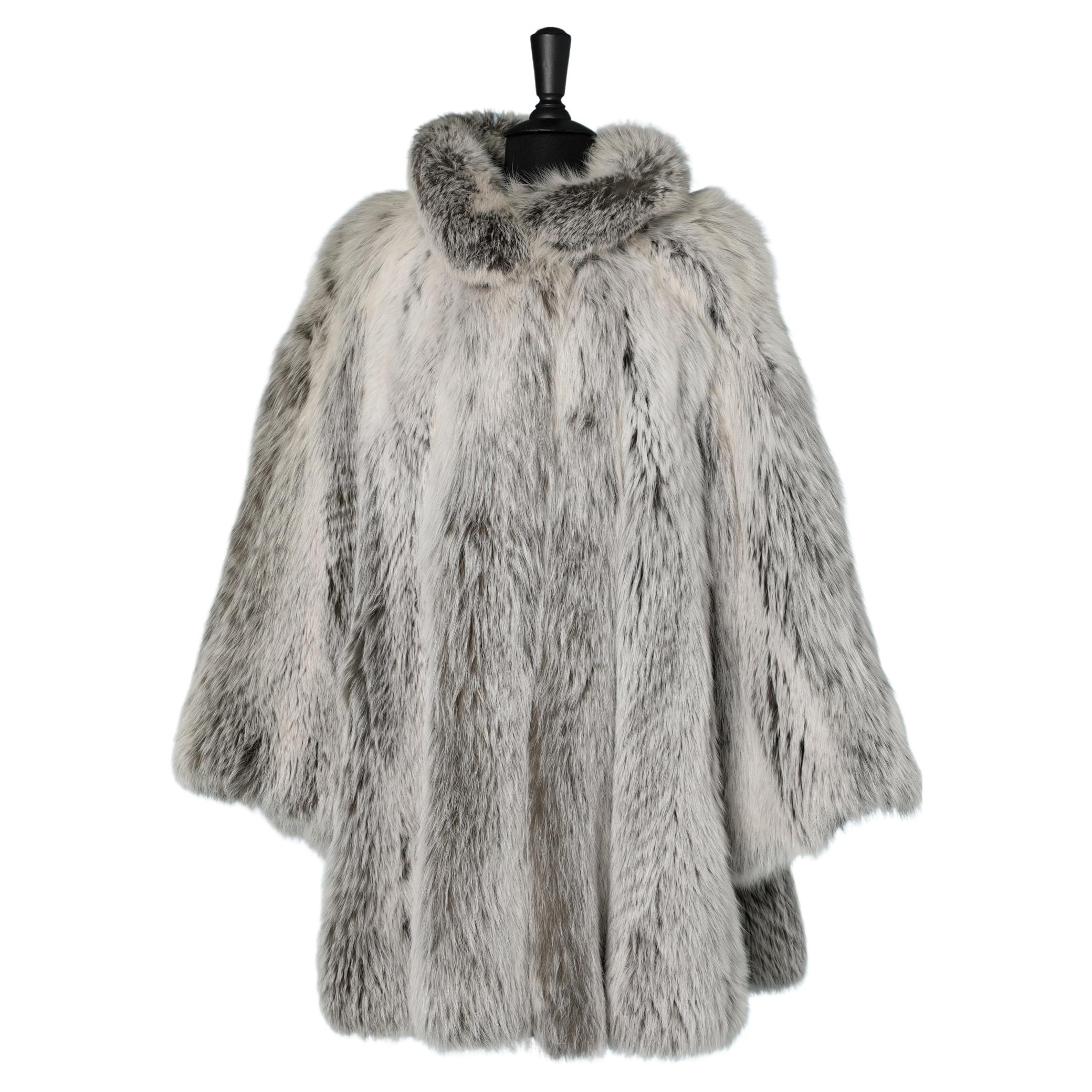 Silver fox jacket with wide sleeves TABAK  For Sale