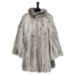 Silver fox jacket with wide sleeves TABAK 