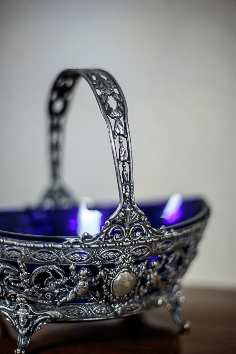 Early 20th Century Silver Fruit Basket/Jardiniere, circa 1928 For Sale