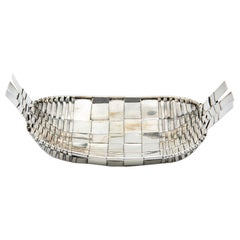 Coupe à fruits en argent en forme de panier