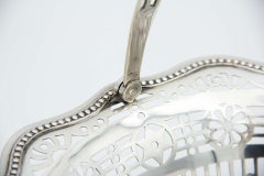 Silver fruit bowl with elliptical base