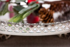 Silver fruit bowl with elliptical rack