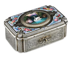 Silver Fusée Singing Bird Box by Charles Bruguier