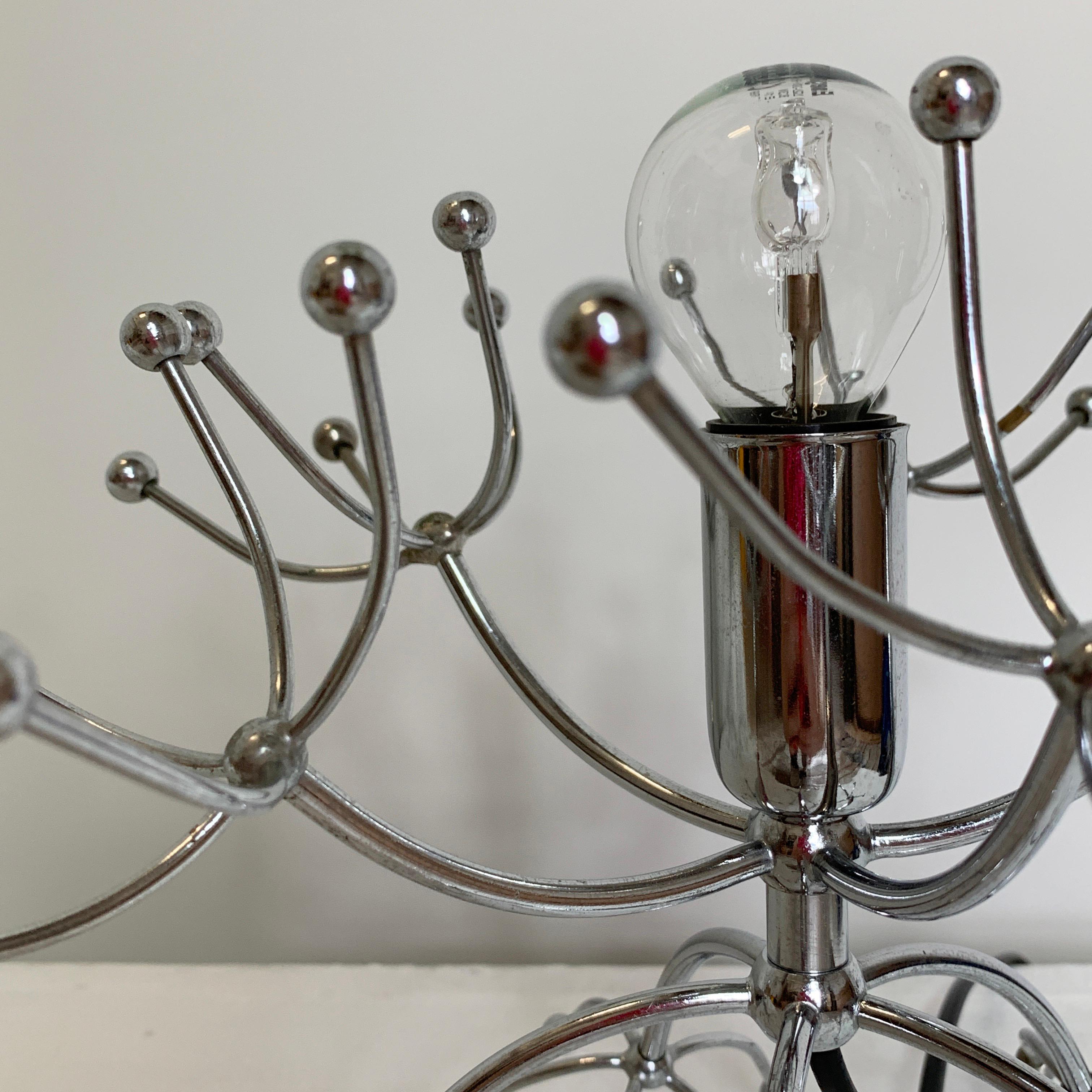 Lámparas de mesa Sputnik Gaetano Sciolari de plata, Italia, años 60 Moderno de mediados de siglo en venta