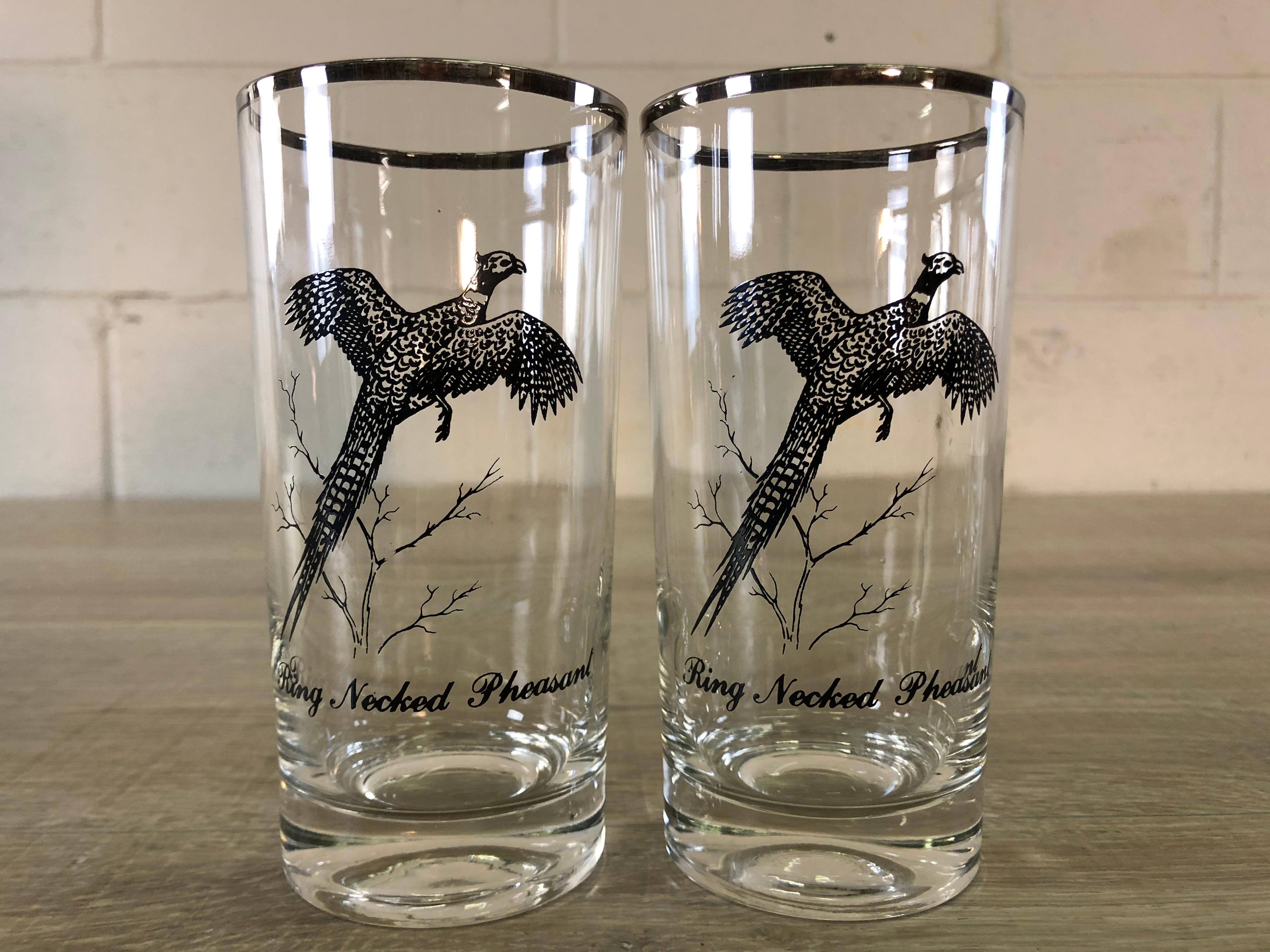 American Silver Game Bird Drinking Glasses, Set of 4 For Sale