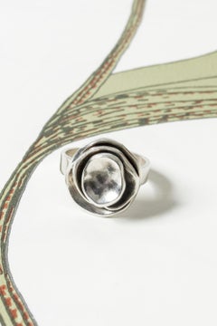 Silver “Gardenia” Ring by Liisa Vitali, Finland, 1974