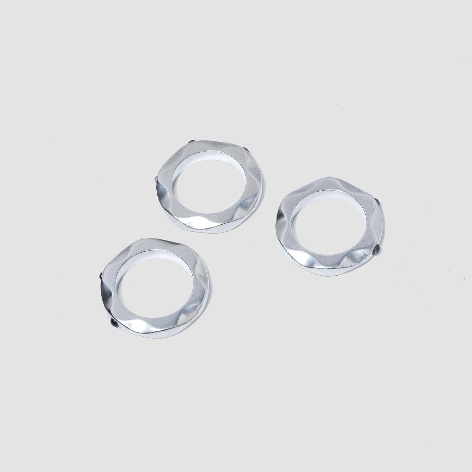 Silver, Garnet and Moonstone Rings by Maria Berntsen for Georg Jensen 1