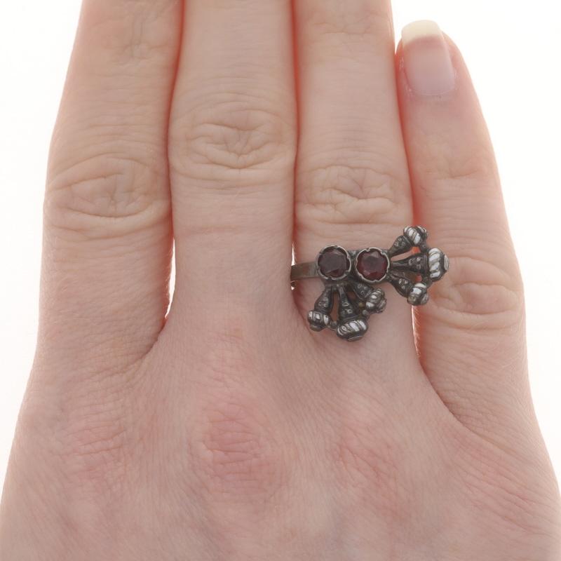 Silber Granat Arts & Crafts Armband Brosche & Ring Set Buff Top Rd Antike 6 1/4 2